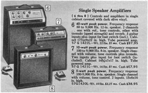 Sears 1969 catalog, page 928, guitar amplifiers