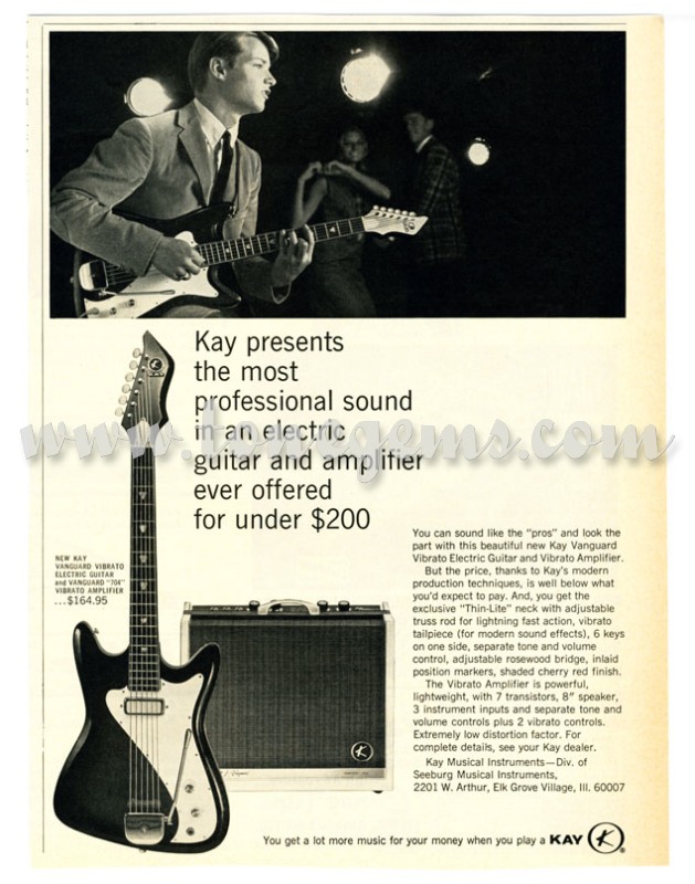 1960′s Vintage Ads for Kay Electric Guitars & Amps Tone Gems